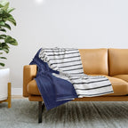 Lines and Wave (Blue) Throw Blanket Gallery Image 1