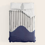 Lines and Wave (Blue) Duvet Cover Gallery Image 6