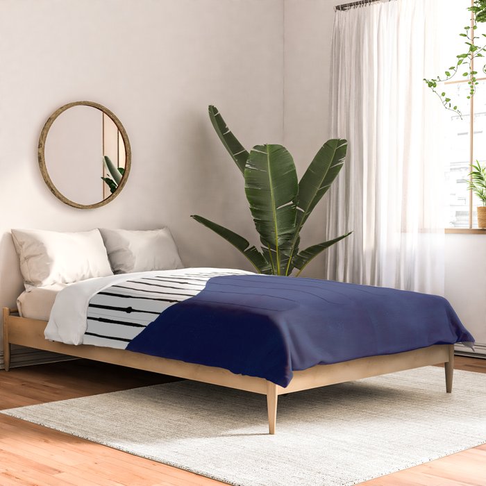 Lines and Wave (Blue) Comforter Gallery Image 2