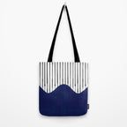 Lines and Wave (Blue) Tote Bag Gallery Image 2