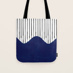 Lines and Wave (Blue) Tote Bag Gallery Image 1