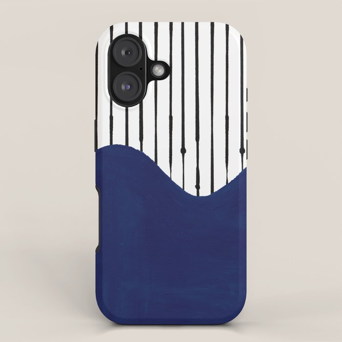 Lines and Wave (Blue) iPhone Case Gallery Image 1