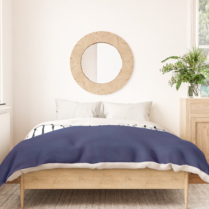Lines and Wave (Blue) Duvet Cover Gallery Image 3