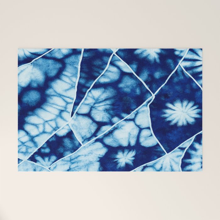 Shibori: Japanese Indigo Tie-Dye Pattern 02 Welcome Mat Gallery Image 1