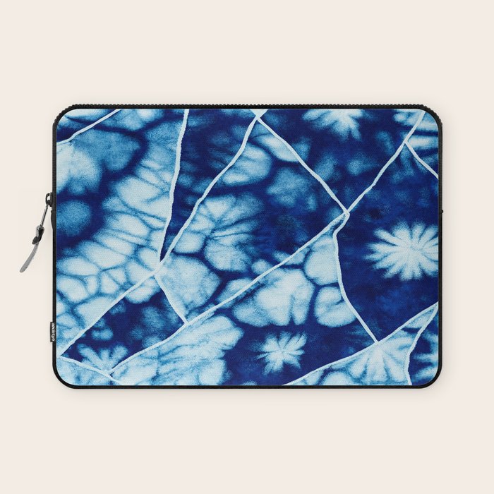 Shibori: Japanese Indigo Tie-Dye Pattern 02 Laptop Sleeve Gallery Image 1