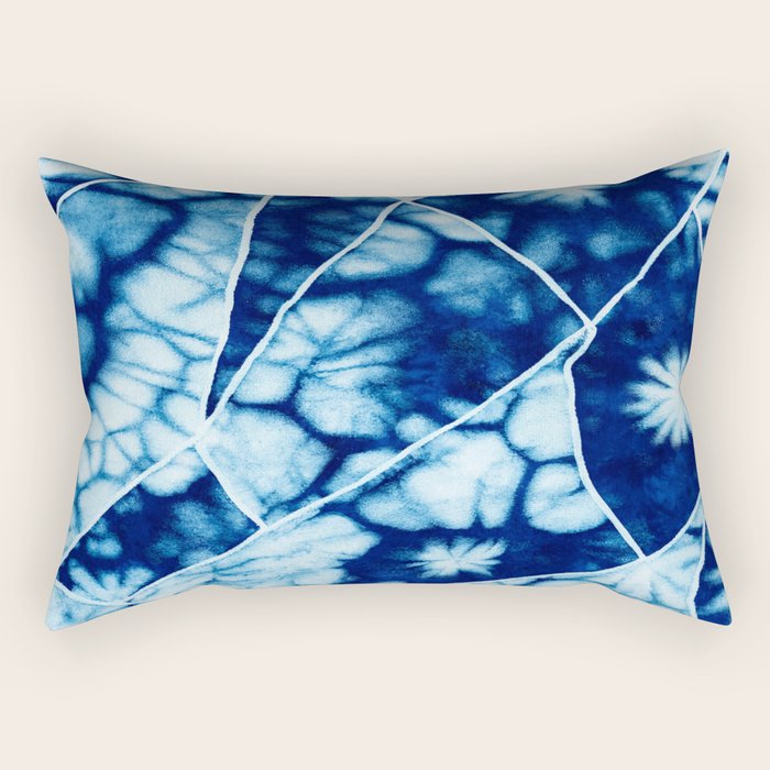 Shibori: Japanese Indigo Tie-Dye Pattern 02 Rectangular Pillow Gallery Image 2