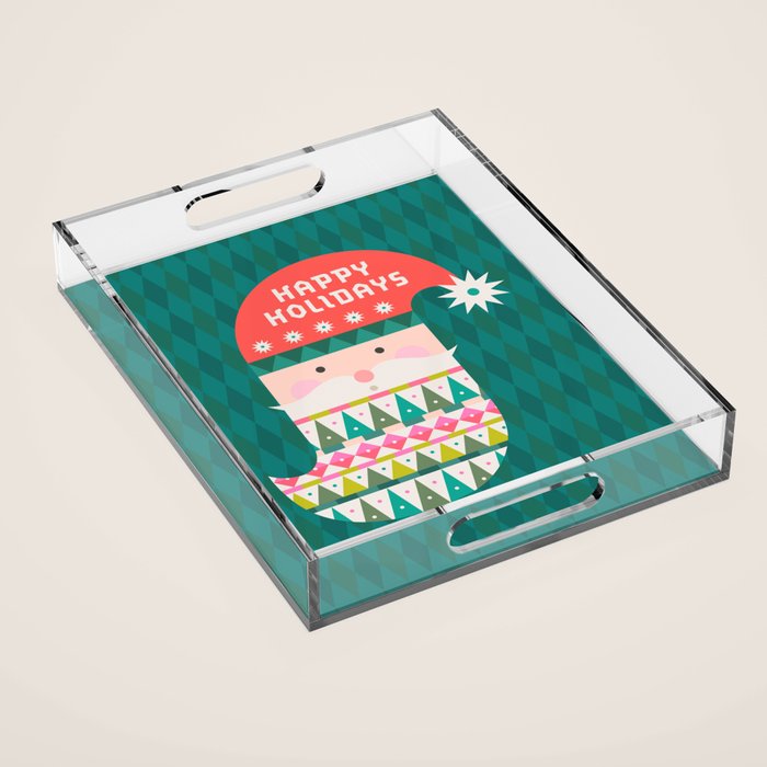 Happy Holidays Santa Claus Acrylic Tray Gallery Image 1