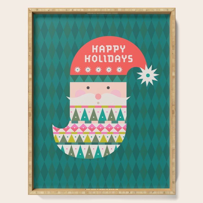 Happy Holidays Santa Claus Serving Tray Gallery Image 1
