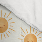 Peace Sun Face, Calm Happy Sunshine Watercolor Comforter Gallery Image 4