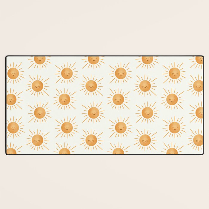 Peace Sun Face, Calm Happy Sunshine Watercolor Desk Mat Gallery Image 3