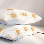 Peace Sun Face, Calm Happy Sunshine Watercolor Pillow Sham Gallery Image 3