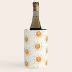Peace Sun Face, Calm Happy Sunshine Watercolor Wine Chiller Gallery Image 2