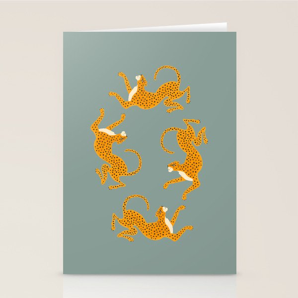 Leopard Race - blue Stationery Card Gallery Image 2