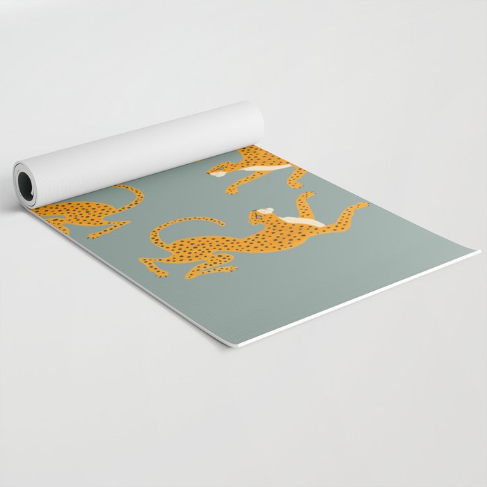 Leopard Race - blue Yoga Mat Gallery Image 2