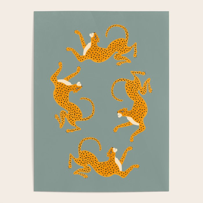 Leopard Race - blue Poster Gallery Image 1