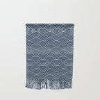 Japanese Waves Pattern Dark Blue Wall Hanging Gallery Image 1