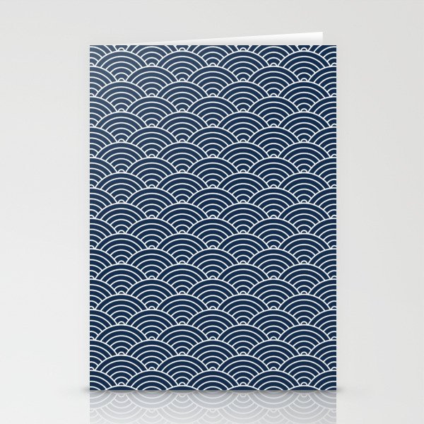 Japanese Waves Pattern Dark Blue Stationery Card Gallery Image 2