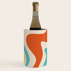 Retro Liquid Swirl Abstract Pattern Square in Mid Century Modern Burnt Orange, Teal Blue, Mustard Yellow, and Beige Wine Chiller Gallery Image 2