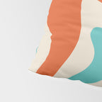Retro Liquid Swirl Abstract Pattern Square in Mid Century Modern Burnt Orange, Teal Blue, Mustard Yellow, and Beige Pillow Sham Gallery Image 4
