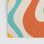 Retro Liquid Swirl Abstract Pattern Square in Mid Century Modern Burnt Orange, Teal Blue, Mustard Yellow, and Beige Poster Gallery Image 3