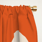 Retro Liquid Swirl Abstract Pattern Square in Mid Century Modern Burnt Orange, Teal Blue, Mustard Yellow, and Beige Window Curtain Gallery Image 2
