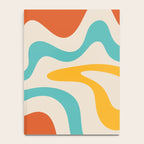 Retro Liquid Swirl Abstract Pattern Square in Mid Century Modern Burnt Orange, Teal Blue, Mustard Yellow, and Beige Notebook Gallery Image 4