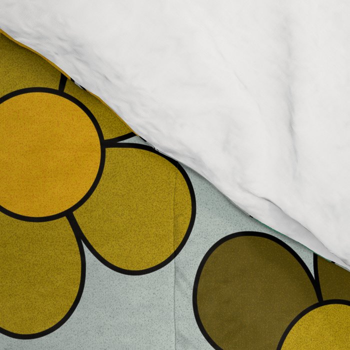 Groovy Flowers Print in Blue Comforter Gallery Image 4