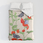 Hollyhock and Butterflies Duvet Cover Gallery Image 6