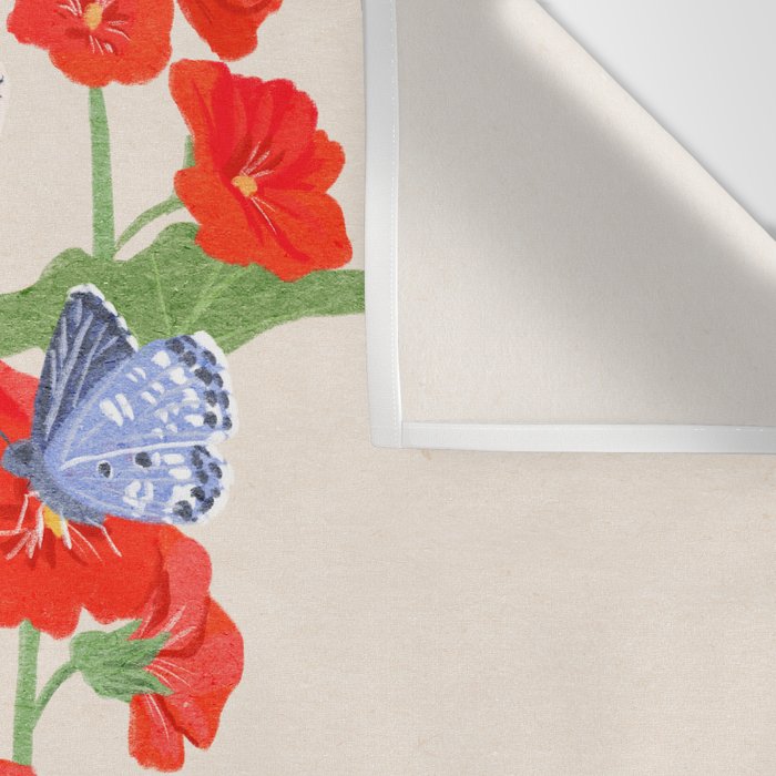 Hollyhock and Butterflies Wall Tapestry Gallery Image 3