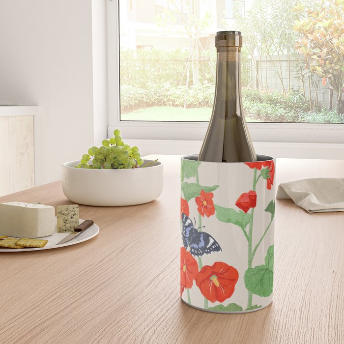 Hollyhock and Butterflies Wine Chiller Gallery Image 4