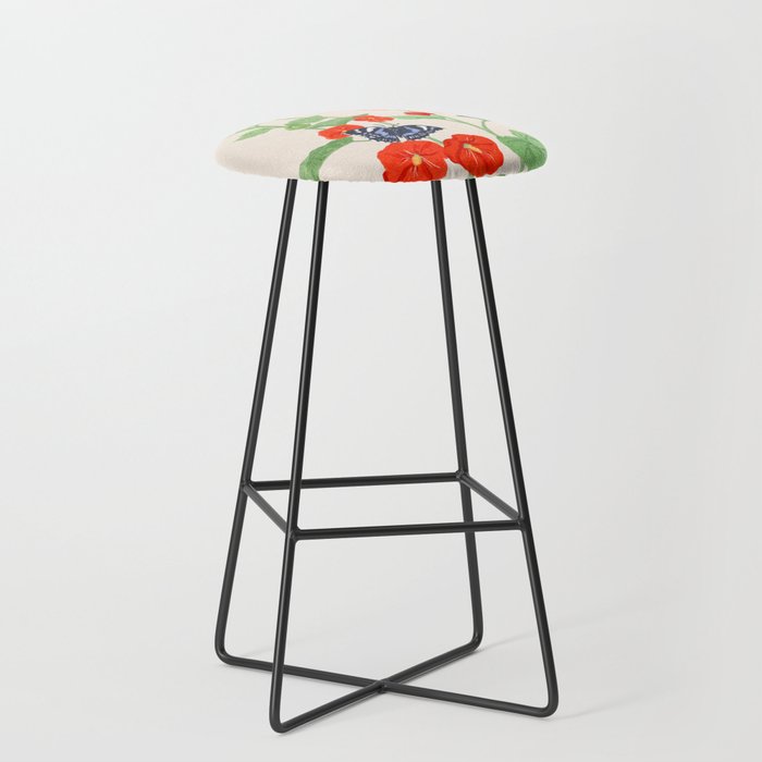 Hollyhock and Butterflies Stool Gallery Image 1