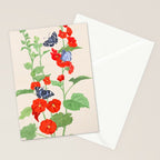 Hollyhock and Butterflies Stationery Card Gallery Image 2