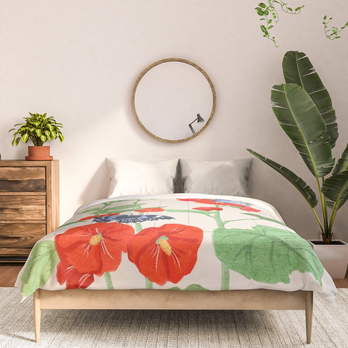 Hollyhock and Butterflies Comforter Gallery Image 3