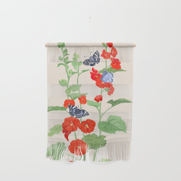Hollyhock and Butterflies Wall Hanging Gallery Image 1