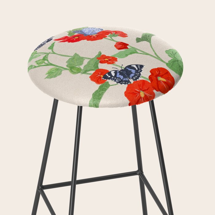 Hollyhock and Butterflies Stool Gallery Image 2