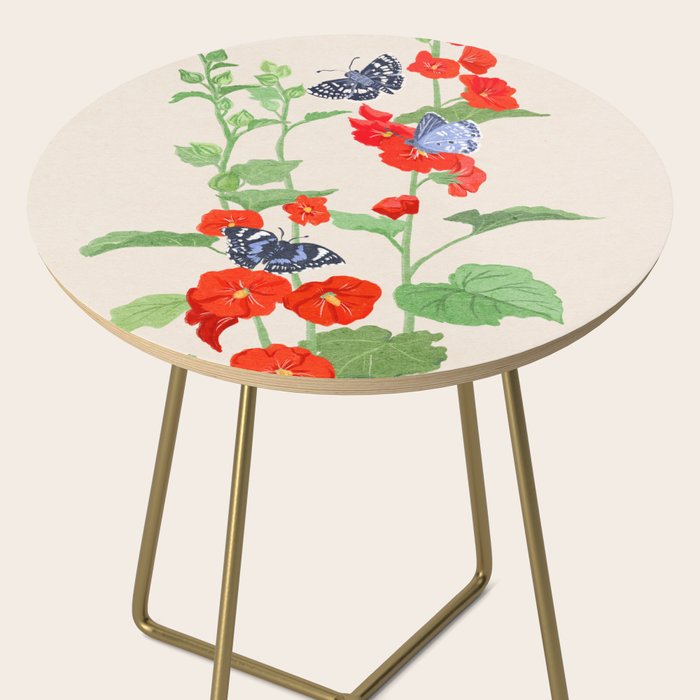 Hollyhock and Butterflies Side Table Gallery Image 2