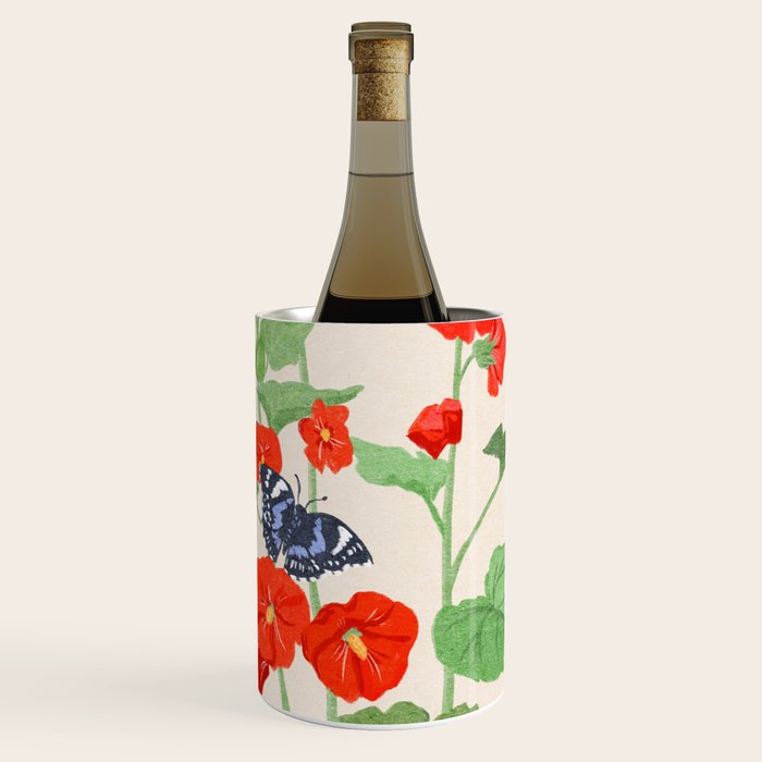Hollyhock and Butterflies Wine Chiller Gallery Image 1