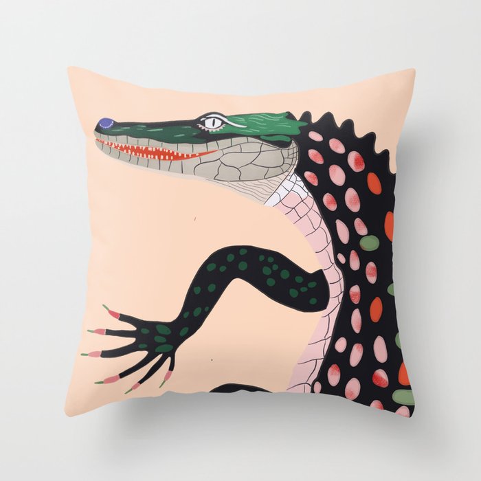 Crocodile Throw Pillow Gallery Image 6