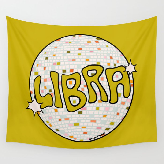 Libra Disco Ball Wall Tapestry Gallery Image 1