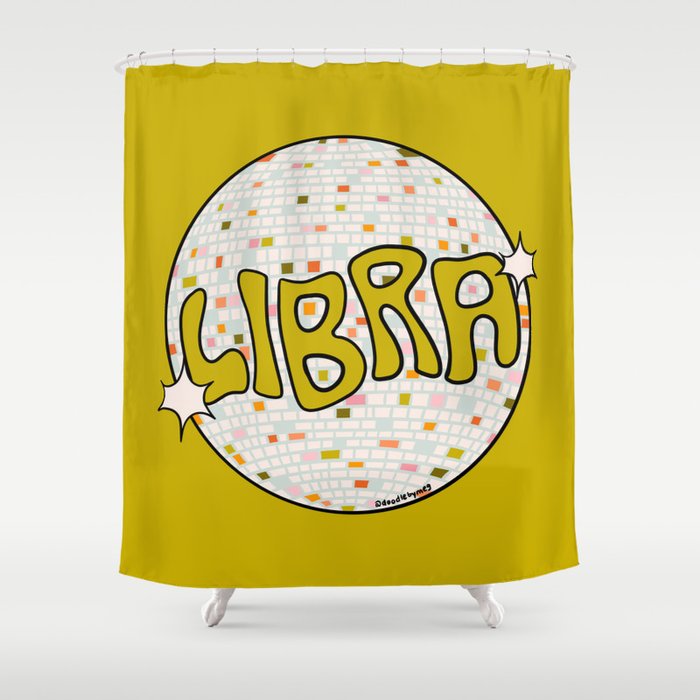 Libra Disco Ball Shower Curtain Gallery Image 1