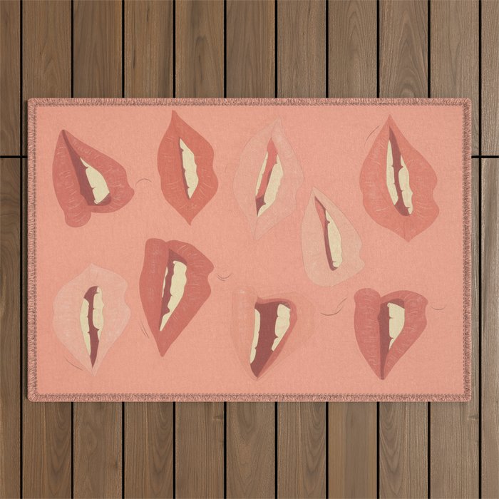 Playful Lips 2 Outdoor Rug Gallery Image 1