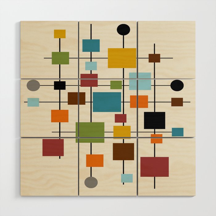 Mid-Century Modern Art 1.3 Wood Wall Art Gallery Image 1
