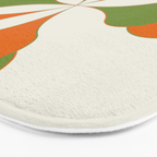 Mid-Century Modern Art 1.4 - Green & Orange Flower Bath Mat Gallery Image 3