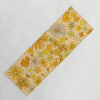 flower power wildflowers brown // retro art by surfy birdy Yoga Mat Gallery Image 1