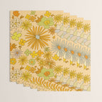 flower power wildflowers brown // retro art by surfy birdy Wrapping Paper Gallery Image 3