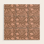 Dreamy Victorian Flower Pattern on Mocha Mousse Wood Wall Art Gallery Image 1