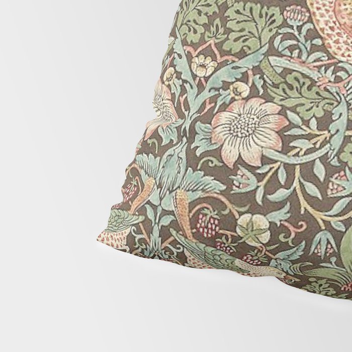 William Morris Strawberry Thief Detail Brown Chocolate Slate Pillow Sham Gallery Image 4