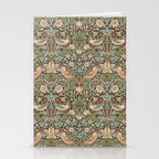 William Morris Strawberry Thief Detail Brown Chocolate Slate Stationery Card Gallery Image 2