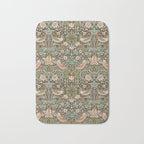 William Morris Strawberry Thief Detail Brown Chocolate Slate Bath Mat Gallery Image 1