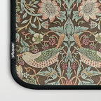 William Morris Strawberry Thief Detail Brown Chocolate Slate Laptop Sleeve Gallery Image 3